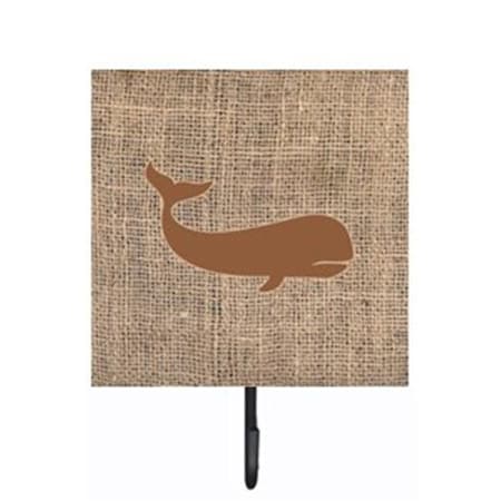 Carolines Treasures Whale Burlap and Brown Leash Or Key Holder BB1021-BL-BN-SH4